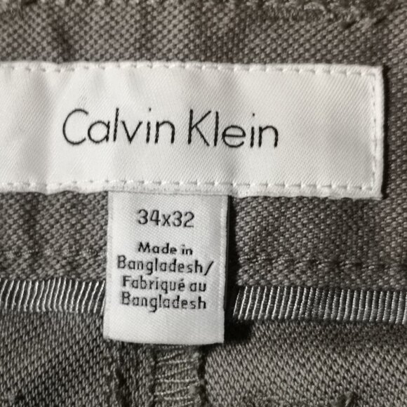 Calvin Klein Men's Size 34/32 Slim Fit Straight Leg Grey Casual / Dress Pants - Picture 3 of 6